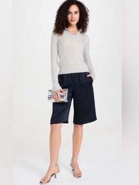 Vince Melange Gray Cashmere Wool Silk Sweater